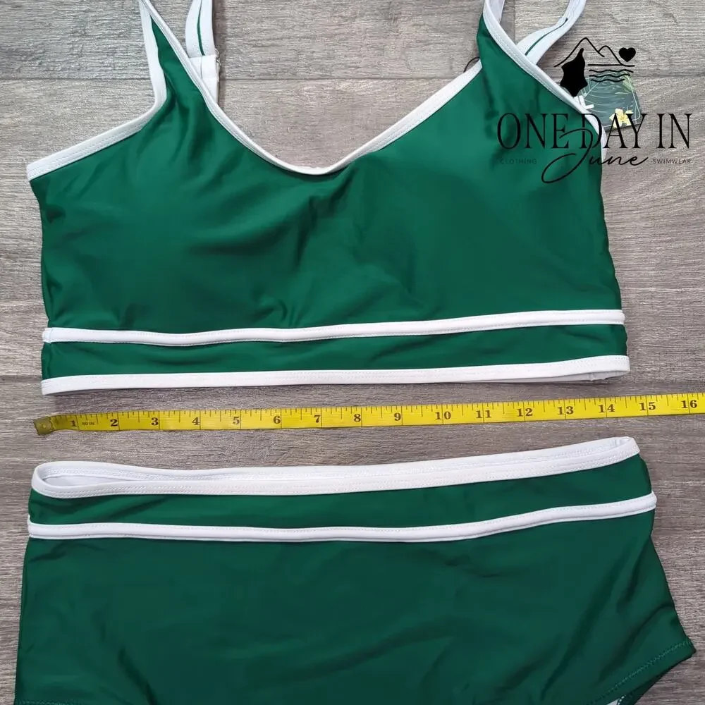 Blooming Jelly High Waist Crop Bikini Swimsuit Size L - Picture 5 of 7